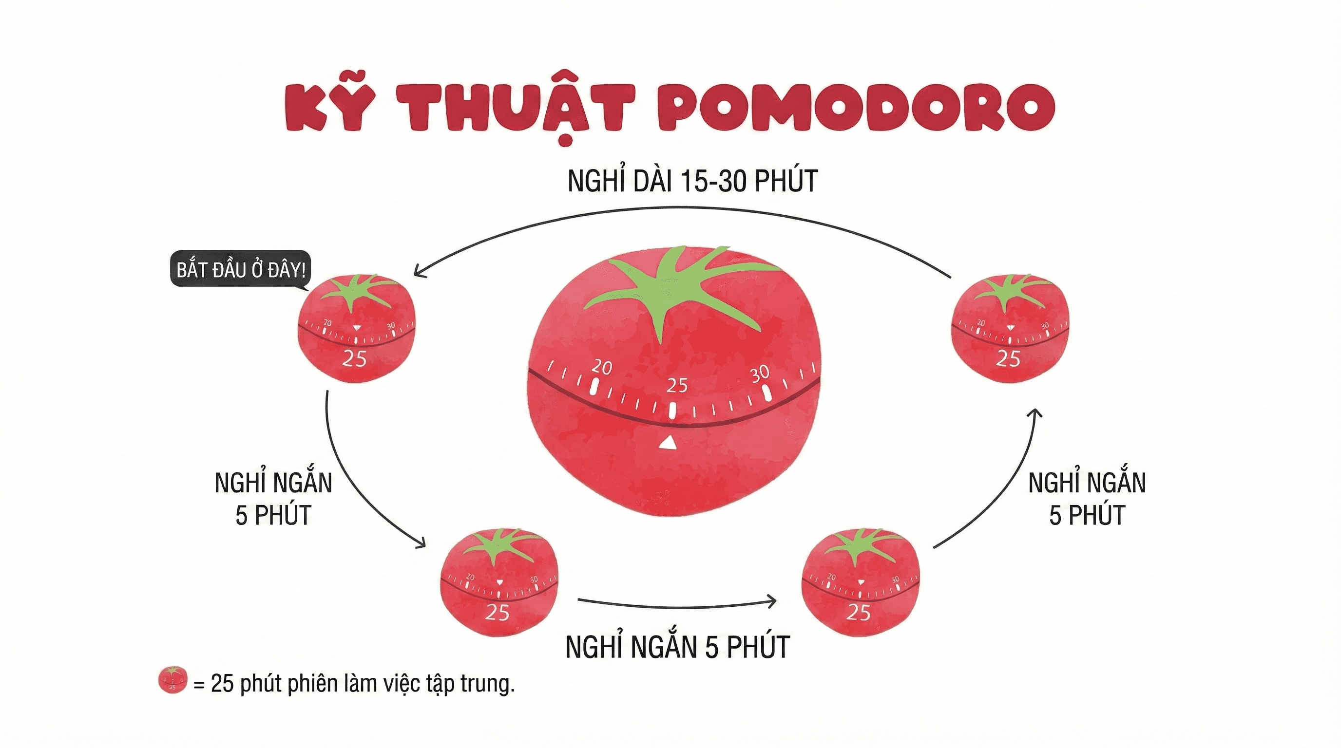 Pomodoro method illustration